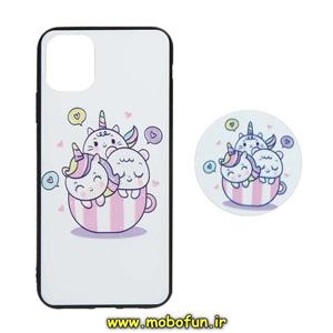 قاب گوشی iPhone 11 Pro Max آیفون فانتزی برجسته طرح یونیکورن کوچولو پاپ سوکت دار کد 144
