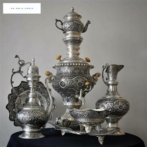 سرویس سماور دکوری برنجی و آفتابه لگن