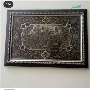 تابلو قلمزنی مسی سیاه قلم چهره