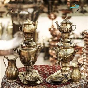 سرویس سماور کوچک ١.٥ لیتری برنجی
