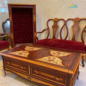 مبلمان کلاسیک چپندر و میز وسط از استاد اسماعیل میرفخر رجائی