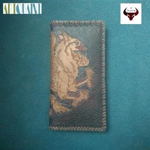 کیف حکاکی شده مردانه دوخته شده با نخ ایتالیایی و پرداخت شده با موم