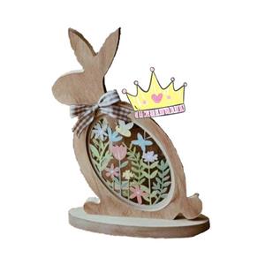 استند خرگوش دکوری نشسته گلریز چوبی