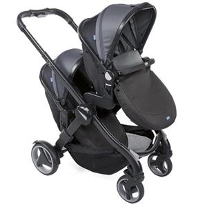 کالسکه دوقلو مشکی چیکو مدل  Fully Twin Stroller Stone