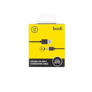 کابل شارژ و دیتا Type C 1.2 متری فست ۲.۴ آمپر Budi M8J166TC