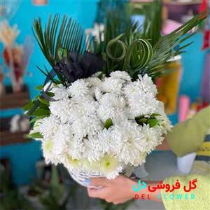 سبد گل سفید کد361