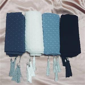 شال حریر دونه برف منگوله دار