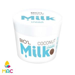 کرم میلک شیر و نارگیل مناسب پوست نرمال تا خشک کاسه ای بیول 200 میل  Biol Milk And Coconut Cream For Normal And Dry Skins 200ml