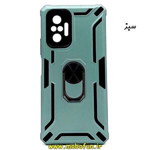 قاب گوشی Redmi Note 10 Pro - Redmi Note 10 Pro Max شیائومی طرح ضد ضربه بتمن هولدر دار محافظ لنز دار سبز کد 136