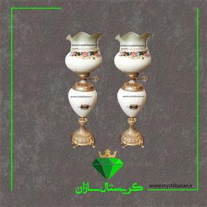 چراغ نفتدان لب چین مدل مینا رنگ شیری کد N1285