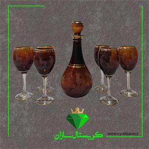 تنگ و جام ۷ پارچه مدل عسلی کد J1322 کریستال سازان