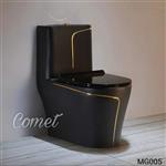 توالت فرنگی لوکس مشکی طلایی مدل MG005