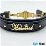 دستبند چرم Mahmood محمود با پلاک طلا 18 عیار کد 15124