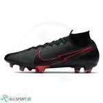 کفش فوتبال نایک مرکوریال طرح اصلی ساقدار مشکی خاکستری قرمز Nike Mercurial Superfly 7 Elite FG  Black Grey Red