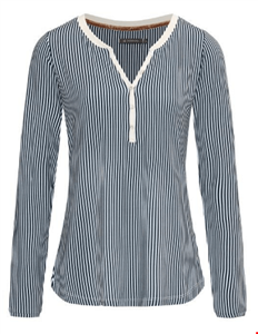 بلوز راحتی زنانه اسنزا هلند ESSENZA Opal Striped Indigo Blue Top Langarm