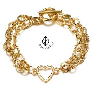 دستبند زنجیری قلبی