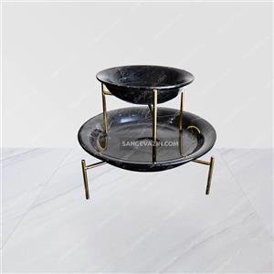 شکلات خوری سنگی آوینا دو طبقه پایه فلزی 