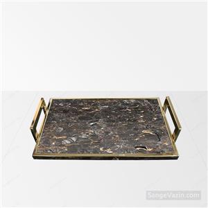 سینی طلایی سنگی گلسا کد ds123 