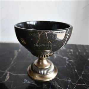 کاسه آجیل خوری سنگی پایه طلایی کیانا 
