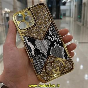 قاب گوشی iPhone 13 Pro Max آیفون مدل لاکچری سلطنتی پوست ماری نگین دار آینه ای گوچی GUCCI اورجینال برند کرتیو CREAVIVE کد 70