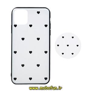 قاب گوشی iPhone 11 Pro Max آیفون فانتزی برجسته طرح قلب کلاسیک سفید پاپ سوکت دار کد 169