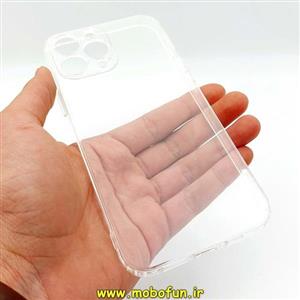 قاب گوشی iPhone 13 Pro Max آیفون شفاف ژله ای محافظ لنز دار دکمه رنگی کد 71