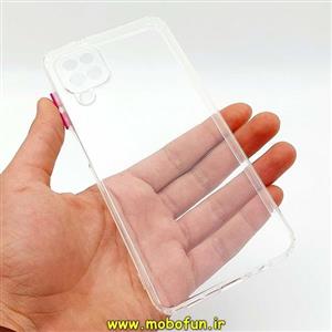 قاب گوشی Galaxy A12 سامسونگ شفاف ژله ای محافظ لنز دار دکمه رنگی کد 378