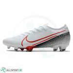 کفش فوتبال نایک مرکوریال طرح اصلی سفید مشکی قرمز Nike Mercurial Vapor 13 Elite FG White Black Red