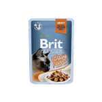  پوچ گربه بریت با طعم بوقلمون Brit Premium Adult Turkey Fillets In Gravy وزن 85 گرم کد 403