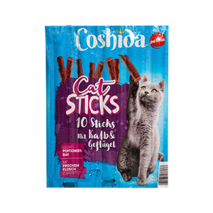 تشویقی مدادی گربه کوشیدا با طعم گوشت گوساله و مرغ Cooshida Cat Stick Beef Poultry بسته 5 عددی کد 414 