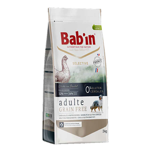 غذای خشک سگ بابین Babin Adult Chicken Grain Free وزن 3 کیلوگرم کد 427