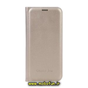 کیف کلاسوری گوشی Galaxy J3 Pro / J330 سامسونگ طرح کتابی بژ کد 17