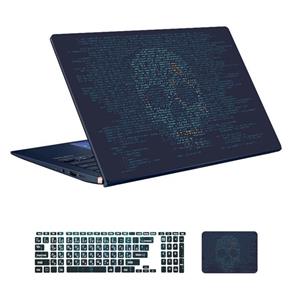 اسکین لپ تاپ طرح Hacker کد ۱۹ به همراه استیکر کیبورد