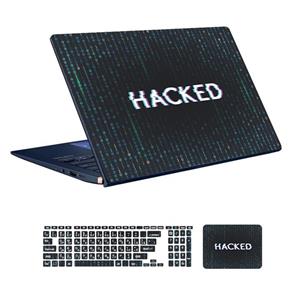 اسکین لپ تاپ طرح Hacker کد ۱۶ به همراه استیکر کیبورد