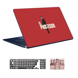 اسکین لپ تاپ طرح Money Heist کد ۰۴ به همراه استیکر کیبورد