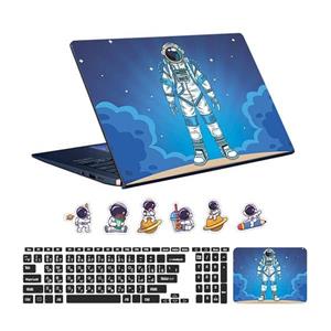 اسکین لپ تاپ طرح Astronaut کد ۱۵ به همراه استیکر کیبورد