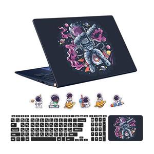 اسکین لپ تاپ طرح Astronaut کد ۱۲ به همراه استیکر کیبورد