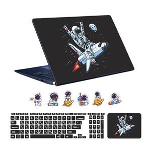 اسکین لپ تاپ طرح Astronaut کد ۰۹ به همراه استیکر کیبورد