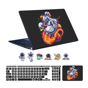 اسکین لپ تاپ طرح Astronaut کد ۰۷ به همراه استیکر کیبورد