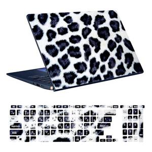 اسکین لپ تاپ طرح Leopard کد ۰۲ به همراه استیکر کیبورد 