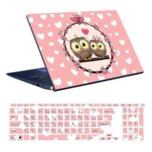 اسکین لپ تاپ طرح Owl کد۰۱ به همراه استیکر کیبورد
