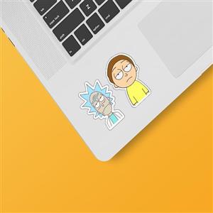 استیکر لپ تاپ مجموعه دو عددی طرح Rick&Morty کد ۰۱