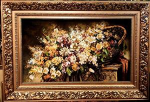 تابلو فرش دستباف تبریز ایران ( گل ) 1268 