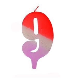 شمع سه رنگ پرچمی عدد 9