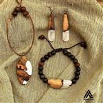ست رزینی گردنبند و دستبند طرح زمستانه زنانه کد 15