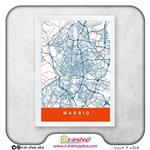 تابلو نقشه شهر مادرید با تم White-Orange کد 241