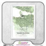 تابلو نقشه شهر ونکوور با تم City Map Green کد 400