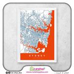 تابلو نقشه شهر سیدنی با تم White Orange کد 283