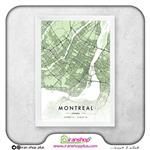 تابلو نقشه شهر مونترال با تم City Map Green کد 408