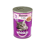 کنسرو غذای گربه ویسکاس با طعم ماهی سالمون در ژله Whiskas Salmon In Jelly وزن 390 گرم